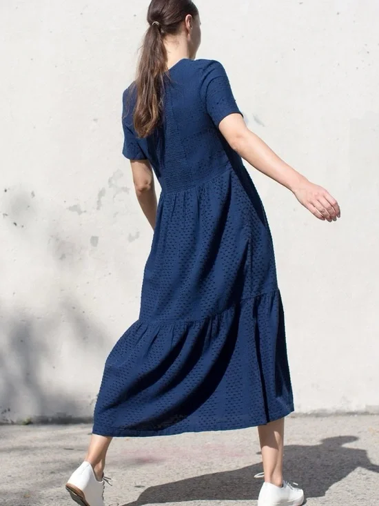 Ace & Jig Navy Marie Maxi Dress in Cosmos - Large - GUC - Picture 2 of 7